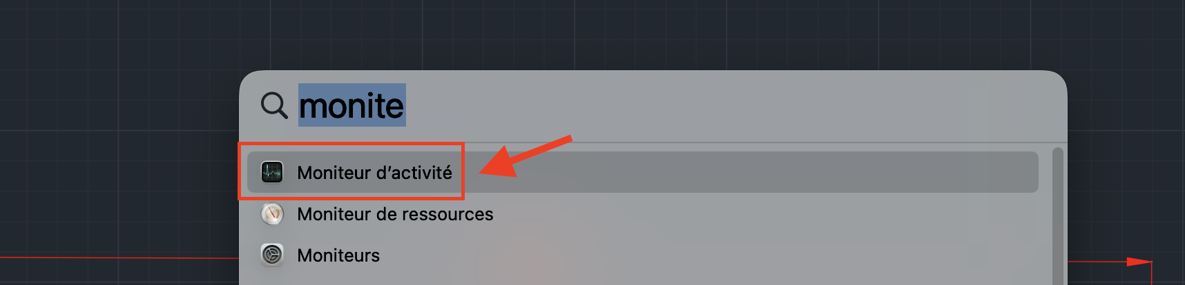 Ouvrir le moniteur d'activité