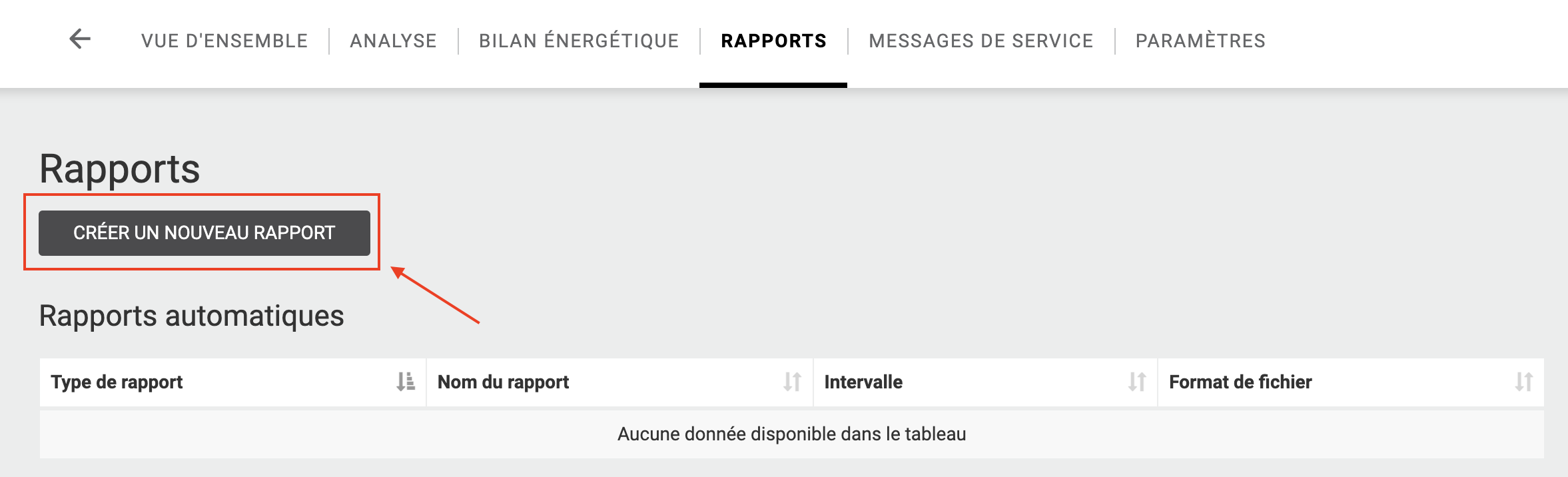 Créer un nouveau rapport