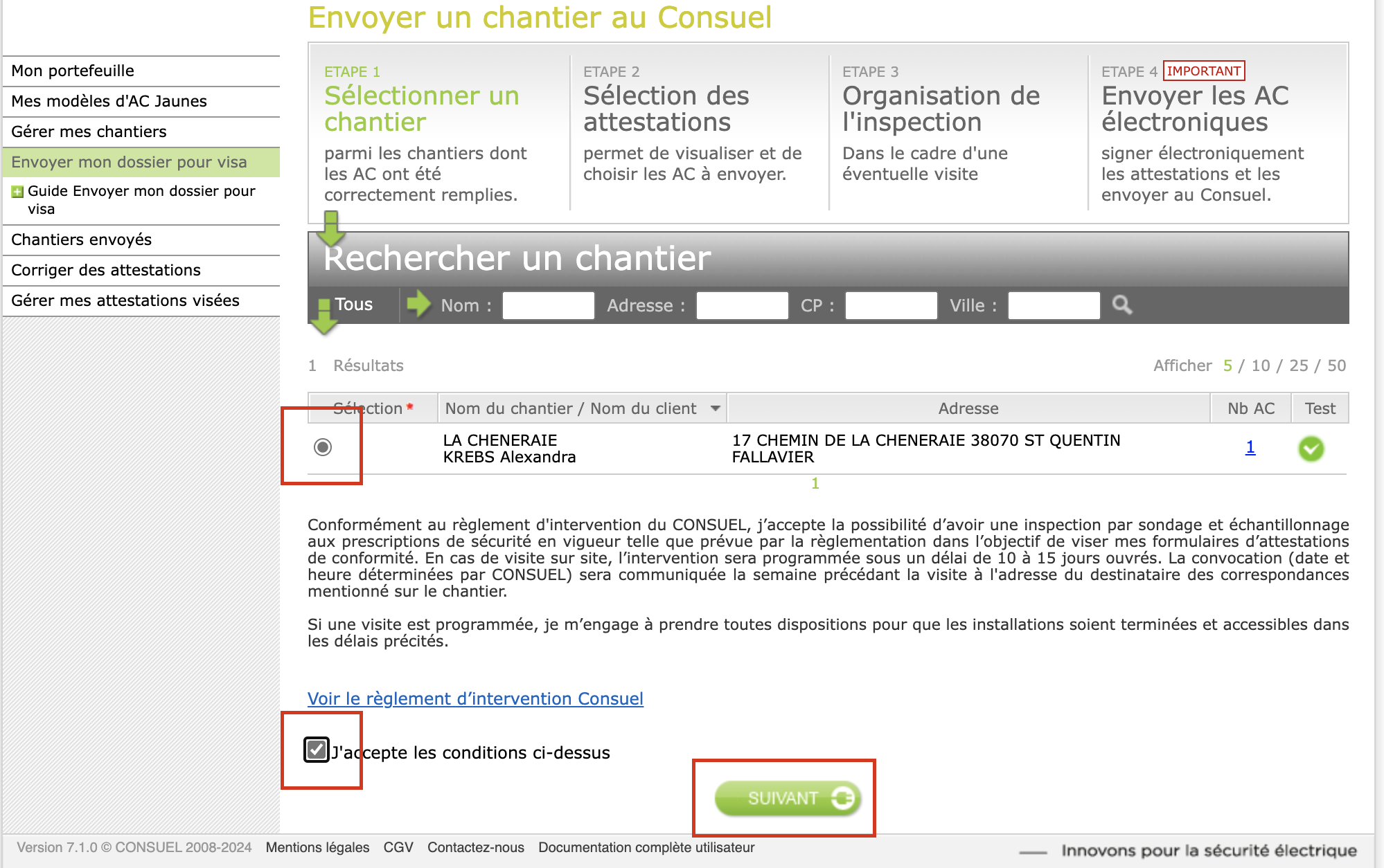 Remplissage envoi attestation